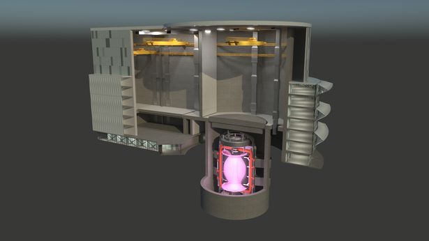 Graphic illustration of the inside of the fusion energy plant