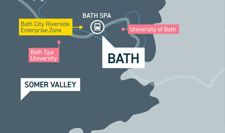 Map of Bath and Somer Valley Enterprise Zone