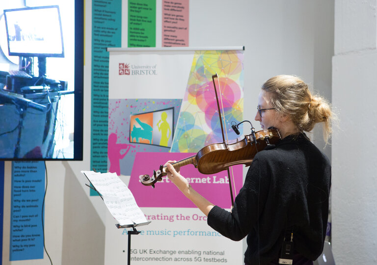 Playing violin